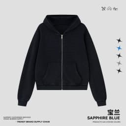 JMD Trendy Autumn Men 390gsm Waffle Zipper Hoodies Unisex Casual Old Money Style Boxyfit Solid Hooded Jacket Coat QH0168