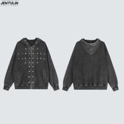 Early Autumn New American High Street Washed Used Willow Nail Hoodie Loose Casual Sports Top Unisex Women Clothing Y2K