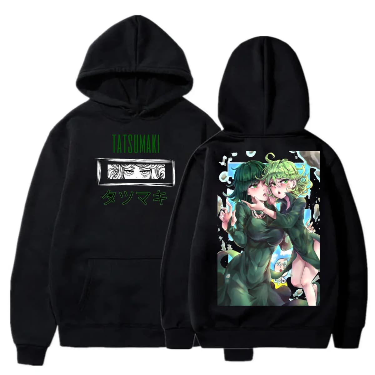 Anime ONE PUNCH-MAN Tatsumaki Fubuki Printing Hooded Men Patchwork Hoodies Casual Loose Streetwear Harajuku Male Sweatshirt