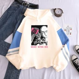 Anime ONE PUNCH-MAN Tatsumaki Fubuki Printing Hooded Men Patchwork Hoodies Casual Loose Streetwear Harajuku Male Sweatshirt