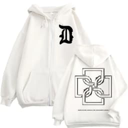 Rapper Duki Logo Graphic Zipper Hoodie Men's Women's Fashion Hip Hop Vintage Zip Up Sweatshirt Autumn Winter Oversized Pullovers