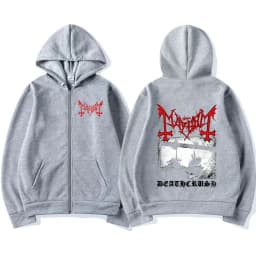 Mayhem Deathcrush Music Zip Up Hoodies Death Metal Gothic Band Zipper Sweatshirts Men Women Oversized Fleece Jacket Hoody Coats