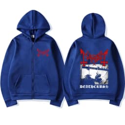 Mayhem Deathcrush Music Zip Up Hoodies Death Metal Gothic Band Zipper Sweatshirts Men Women Oversized Fleece Jacket Hoody Coats