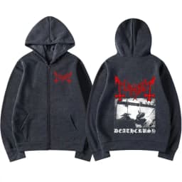 Mayhem Deathcrush Music Zip Up Hoodies Death Metal Gothic Band Zipper Sweatshirts Men Women Oversized Fleece Jacket Hoody Coats