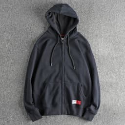 Autumn Winter New American Retro Long Sleeve Solid Color Hooded Hoodies Men's Simple Washed Casual Loose Cardigan Sweatshirts
