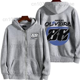 Miguel Oliveira 88 Logo Racing Motorcycle Team Men Zip Up Hoodie Spring Autumn Male Sweatshirt New Sport Women Jacket Coats