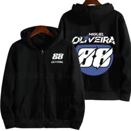 Miguel Oliveira 88 Logo Racing Motorcycle Team Men Zip Up Hoodie Spring Autumn Male Sweatshirt New Sport Women Jacket Coats