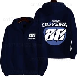 Miguel Oliveira 88 Logo Racing Motorcycle Team Men Zip Up Hoodie Spring Autumn Male Sweatshirt New Sport Women Jacket Coats