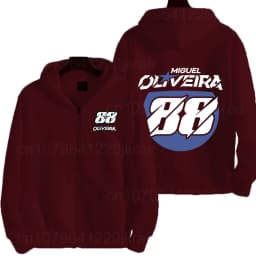 Miguel Oliveira 88 Logo Racing Motorcycle Team Men Zip Up Hoodie Spring Autumn Male Sweatshirt New Sport Women Jacket Coats