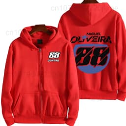 Miguel Oliveira 88 Logo Racing Motorcycle Team Men Zip Up Hoodie Spring Autumn Male Sweatshirt New Sport Women Jacket Coats
