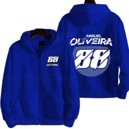 Miguel Oliveira 88 Logo Racing Motorcycle Team Men Zip Up Hoodie Spring Autumn Male Sweatshirt New Sport Women Jacket Coats