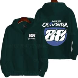 Miguel Oliveira 88 Logo Racing Motorcycle Team Men Zip Up Hoodie Spring Autumn Male Sweatshirt New Sport Women Jacket Coats
