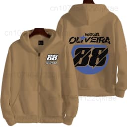 Miguel Oliveira 88 Logo Racing Motorcycle Team Men Zip Up Hoodie Spring Autumn Male Sweatshirt New Sport Women Jacket Coats
