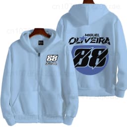 Miguel Oliveira 88 Logo Racing Motorcycle Team Men Zip Up Hoodie Spring Autumn Male Sweatshirt New Sport Women Jacket Coats