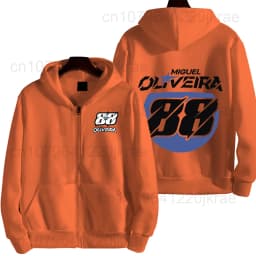 Miguel Oliveira 88 Logo Racing Motorcycle Team Men Zip Up Hoodie Spring Autumn Male Sweatshirt New Sport Women Jacket Coats