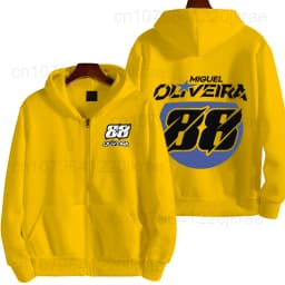Miguel Oliveira 88 Logo Racing Motorcycle Team Men Zip Up Hoodie Spring Autumn Male Sweatshirt New Sport Women Jacket Coats