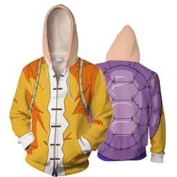 Dragon Ball Z Goku Anime 3D Print Hoodie, Unisex Pullover Zip Up Sweatshirt Cosplay Costume for Teens, Cool Graphic Streetwear