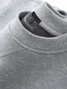 Thickened Fleece Hoodless Sweatshirt Men's round Neck Winter Casual Loose Fit Cotton Polyester Long Sleeve Self Heating