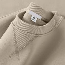 Thickened Fleece Hoodless Sweatshirt Men's round Neck Winter Casual Loose Fit Cotton Polyester Long Sleeve Self Heating