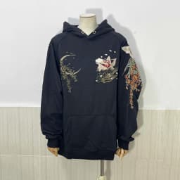 PFNW Chinese Style 2025 New Sweatshirt Men's Nine-tailed Fox Embroidery Hooded Tops Japanese Trend  Spring Loose Hoodies 28W5781
