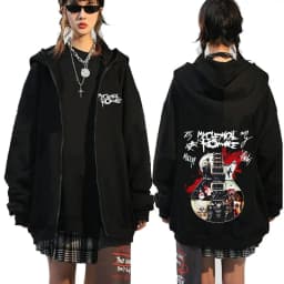 Rock Band My Chemical Romance Mcr Dead Zipper Hoodie Black Parade Punk Emo Zip Up Hoodies Men Fashion Vintage Oversized Pullover