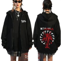 Rock Band My Chemical Romance Mcr Dead Zipper Hoodie Black Parade Punk Emo Zip Up Hoodies Men Fashion Vintage Oversized Pullover