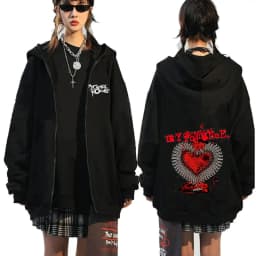 Rock Band My Chemical Romance Mcr Dead Zipper Hoodie Black Parade Punk Emo Zip Up Hoodies Men Fashion Vintage Oversized Pullover