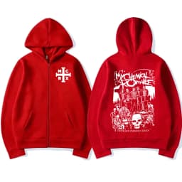 Rock Band My Chemical Romance Mcr Dead Zipper Hoodie Black Parade Punk Emo Zip Up Hoodies Men Fashion Vintage Oversized Pullover