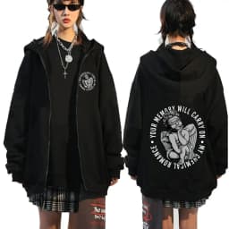 Rock Band My Chemical Romance Mcr Dead Zipper Hoodie Black Parade Punk Emo Zip Up Hoodies Men Fashion Vintage Oversized Pullover