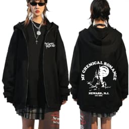 Rock Band My Chemical Romance Mcr Dead Zipper Hoodie Black Parade Punk Emo Zip Up Hoodies Men Fashion Vintage Oversized Pullover