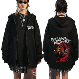 Rock Band My Chemical Romance Mcr Dead Zipper Hoodie Black Parade Punk Emo Zip Up Hoodies Men Fashion Vintage Oversized Pullover