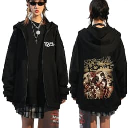 Rock Band My Chemical Romance Mcr Dead Zipper Hoodie Black Parade Punk Emo Zip Up Hoodies Men Fashion Vintage Oversized Pullover