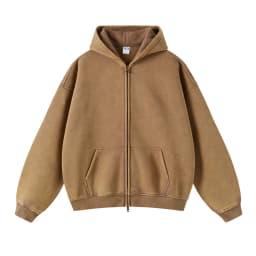 American Fried Street Insoversize Cardigan Sweater Men and Women Loose Old Zipper Fleece Hooded Lazy Jacket