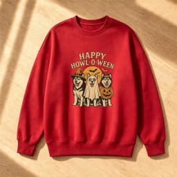 Happy Howl O Ween Dogs Men Halloween Graphic Sweatshirt Spooky Dog Costume Art Top Pet Adoption Event Hoodie