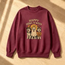 Happy Howl O Ween Dogs Men Halloween Graphic Sweatshirt Spooky Dog Costume Art Top Pet Adoption Event Hoodie