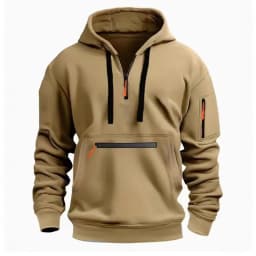 Men's New Sweater Hooded Arm Zipper Long Sleeve Pullover Trend Hoodie Fashion