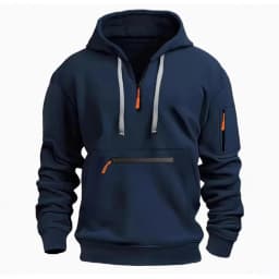 Men's New Sweater Hooded Arm Zipper Long Sleeve Pullover Trend Hoodie Fashion