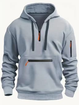 Men's New Sweater Hooded Arm Zipper Long Sleeve Pullover Trend Hoodie Fashion