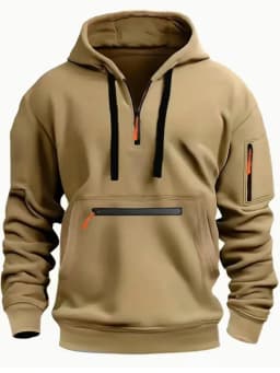 Men's New Sweater Hooded Arm Zipper Long Sleeve Pullover Trend Hoodie Fashion