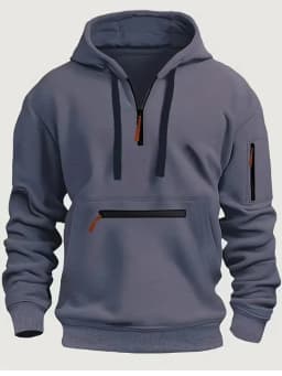 Men's New Sweater Hooded Arm Zipper Long Sleeve Pullover Trend Hoodie Fashion
