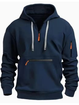 Men's New Sweater Hooded Arm Zipper Long Sleeve Pullover Trend Hoodie Fashion