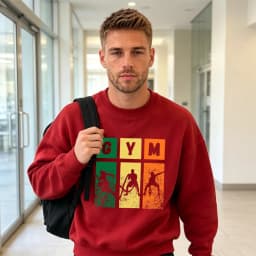 Retro Gym Color Blocks Men Sport Fitness Sweatshirt Basketball Silhouette Top Training Wear Athletic Hoodie