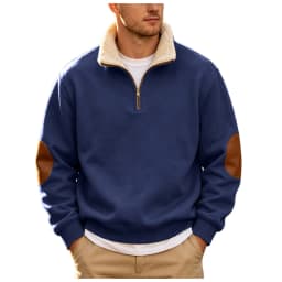 Coral Fleece Turtleneck Mens Sweatshirts Fall And Winter Retro Half Zipper Open Front Large Long Sleeve Top Mens Pullover Hoodie