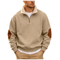 Coral Fleece Turtleneck Mens Sweatshirts Fall And Winter Retro Half Zipper Open Front Large Long Sleeve Top Mens Pullover Hoodie