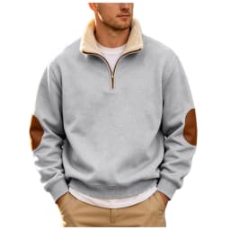 Coral Fleece Turtleneck Mens Sweatshirts Fall And Winter Retro Half Zipper Open Front Large Long Sleeve Top Mens Pullover Hoodie