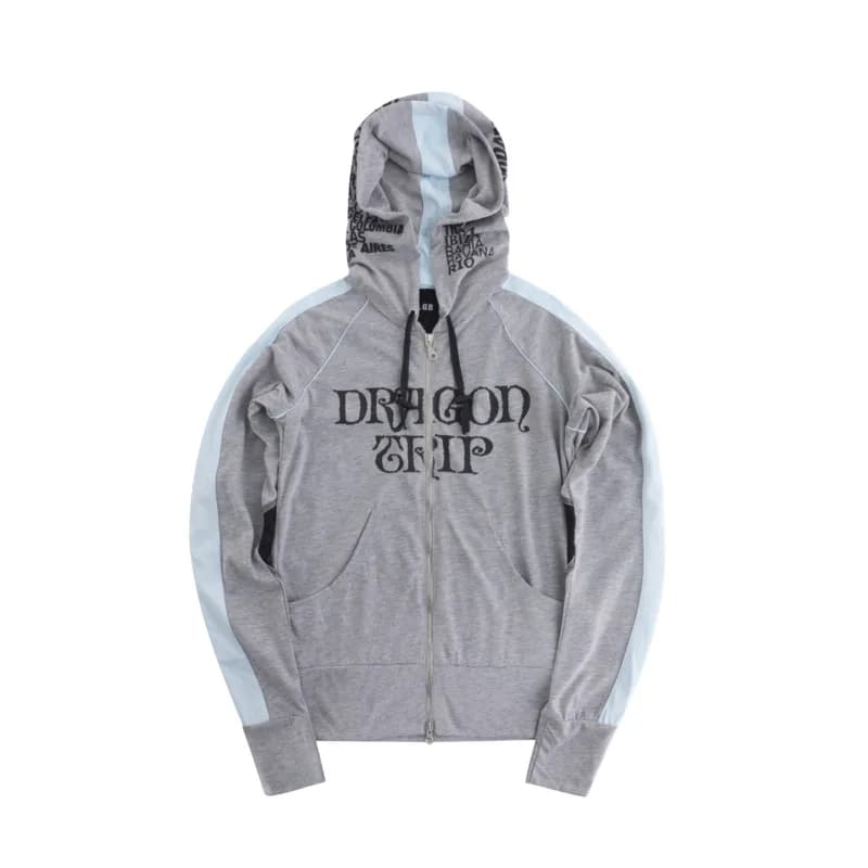 Men's Dark Punk Waste Land Sweatshirt Dragon Pattern Zipper Jacket Visual Culture Subculture