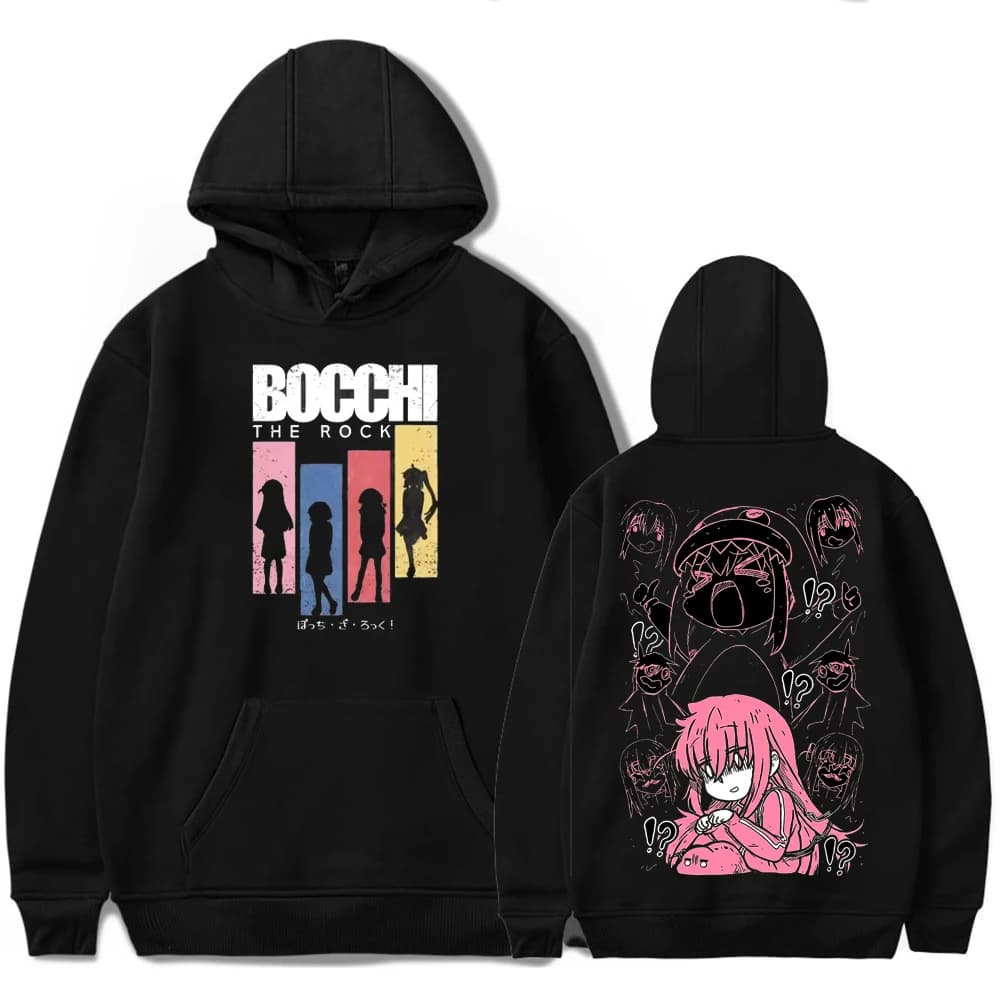 Japanese Manga Bocchi The Rock Hoodies Anime Gotoh Hitori Graphic Sweatshirts Men Women Harajuku Oversized Long Sleeves Pullover