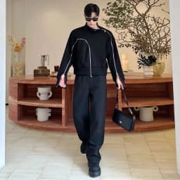 Men's Fashion Short Style Temperament Bottom Shirt Personalized Zipper Design Long Sleeve T-shirts