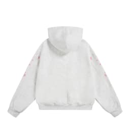 2026 Autumn New Plum Blossom Embroidery Printed Hoodie Japan Korean Fashion Streetwear Harajuku Casual Loose Hooded Sweatshirt