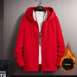 Men's Oversized Hoodie Cardigan Autumn Winter Fleece Zipper Loose Casual Top Elastic Long Sleeve Youth Trendy Color